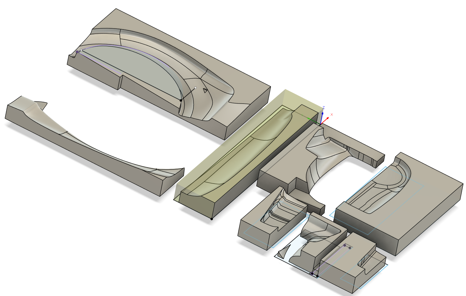 Auswahl des ersten Formteiles