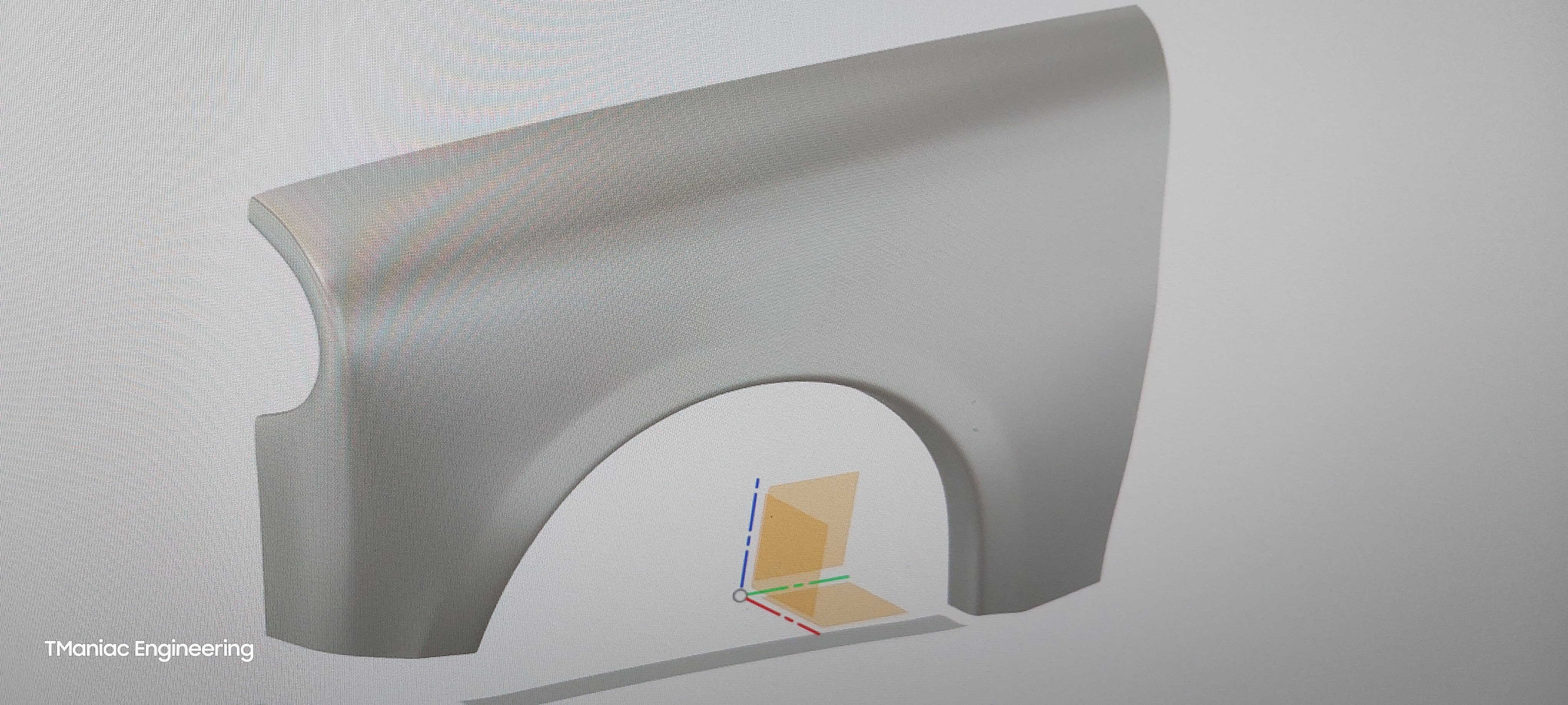 Im CAD nachgebauter vorderer Kotflügel