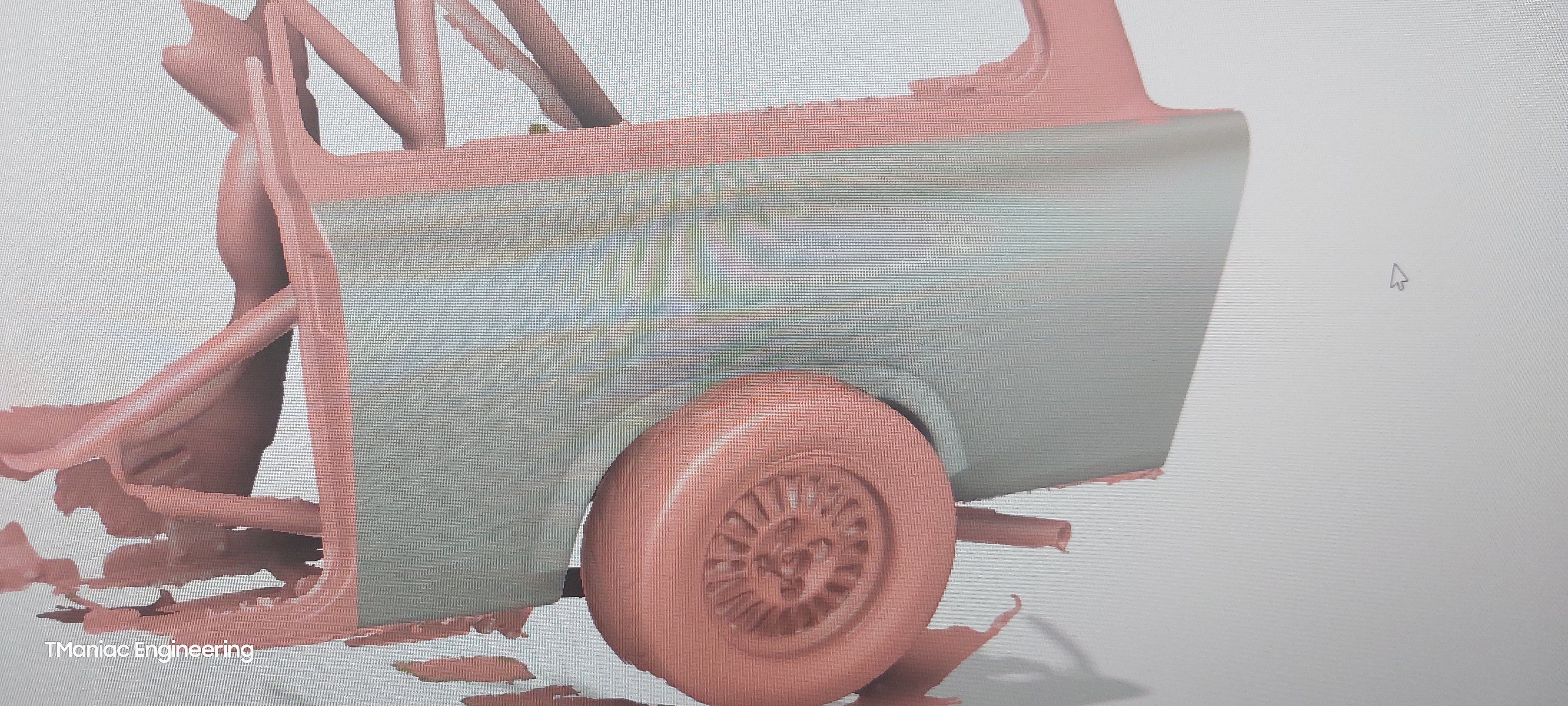 Im CAD nachgebauter hinterer Kotflügel